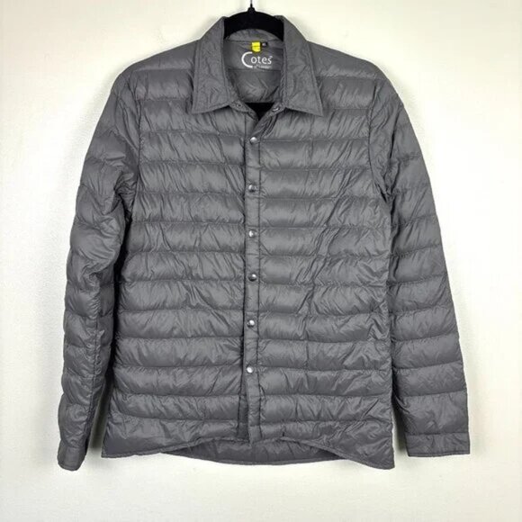 Cotes of London The Harrow Royale Down Shirt Duck Down Jacket XS Gray - Picture 1 of 15